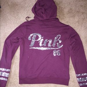 Victoria's Secret Pink Sequined Signature hoodie
