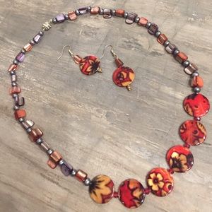 Stone Necklace and earring set