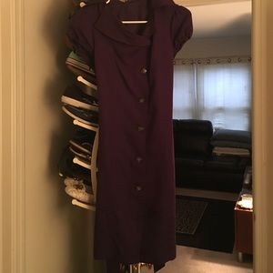 Professional Plum Button Down Dress