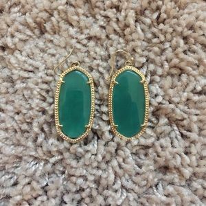 Elle Kendra Scott Earrings- Emerald Cats Eye