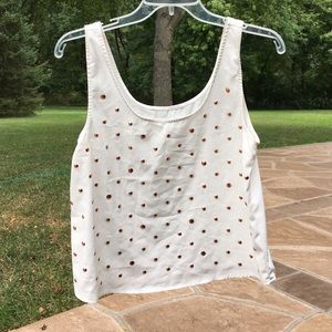 White Tank Top with Copper Studs