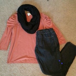 Pumpkin spicy rouched sleeve top
