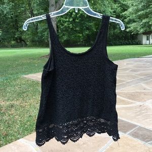 Black Crochet Tank Top