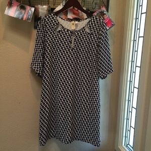 Needle and thread geometric shift dress