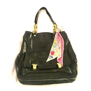 Coach Black Leather Poppy Pushlock