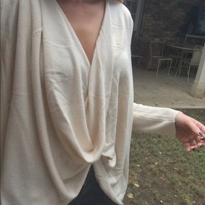 Drape front sweater
