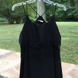 Black Tassel Detail Maxi Dress