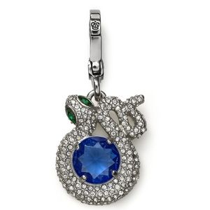 Juicy Couture Pave Silvertone Blue Gem Snake Charm