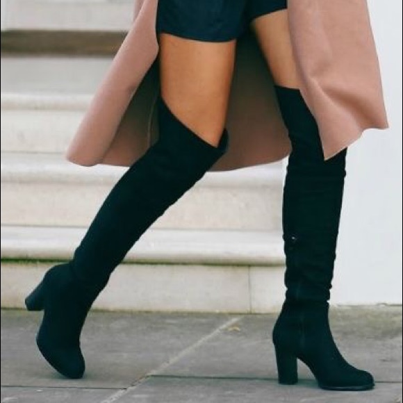 Suede knee high boots