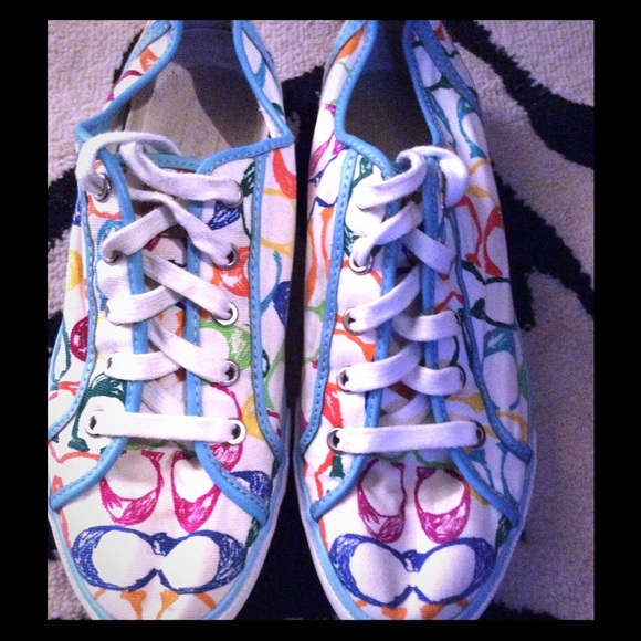 Multicolored coach tennis shoes