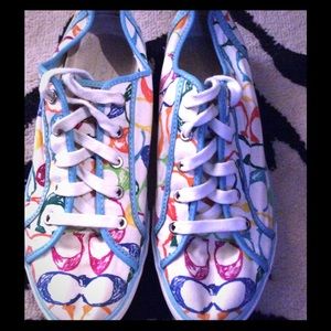 Multicolored coach tennis shoes