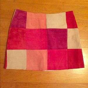 Patchwork Suede Skirt