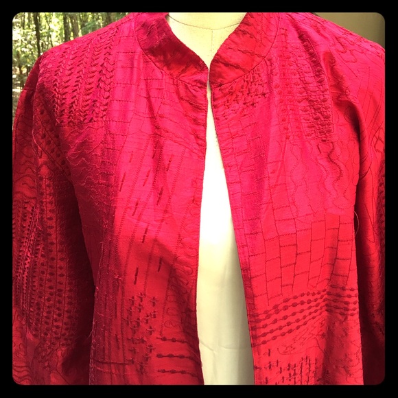 Chico's Red, 100% Silk Jacket