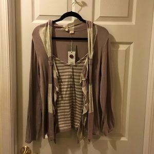 NWT L Anthropologie Moth Yemaya Striped Cardigan