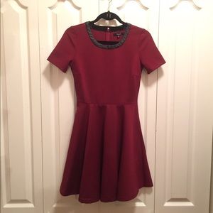 Madewell Leather Trim Skater Dress