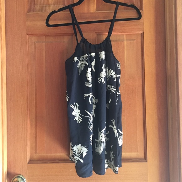 Joie Black Print Silk Top M Medium