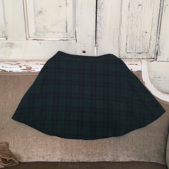 Perfect forever 21 green plaid skater skirt