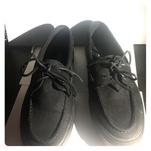 All black Sperry top-slider "Bahama" men's size 11