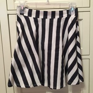Black and White Asymmetrical Skirt