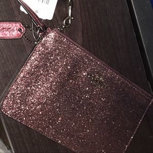 Coach glitter metallic cherry wristlet 😍