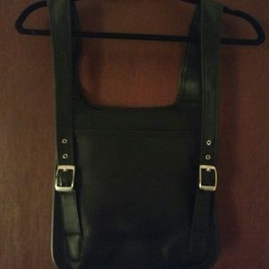 Black Leather Mini Backpack