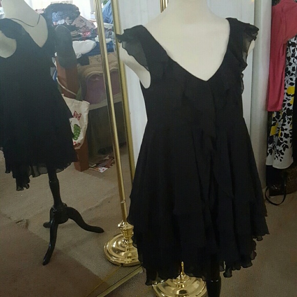 Sexy Ruffled Black Dress Size 6