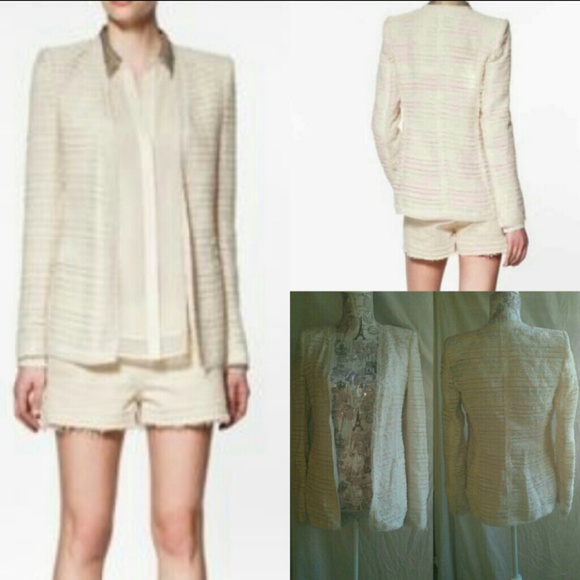 zara long tweed blazer