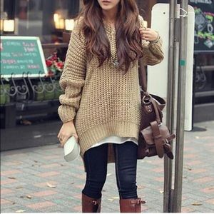 Hi-low crochet sweater