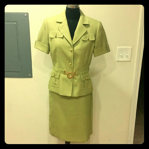 Lime green tahari suit