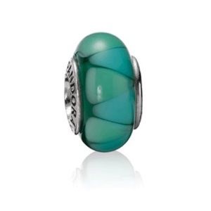 Blue and green pandora charm