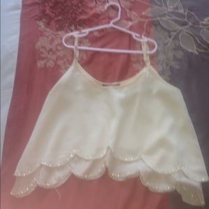 Crop top with beads on bottom