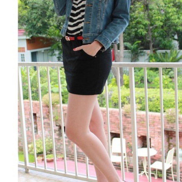 Mango cotton black skirt