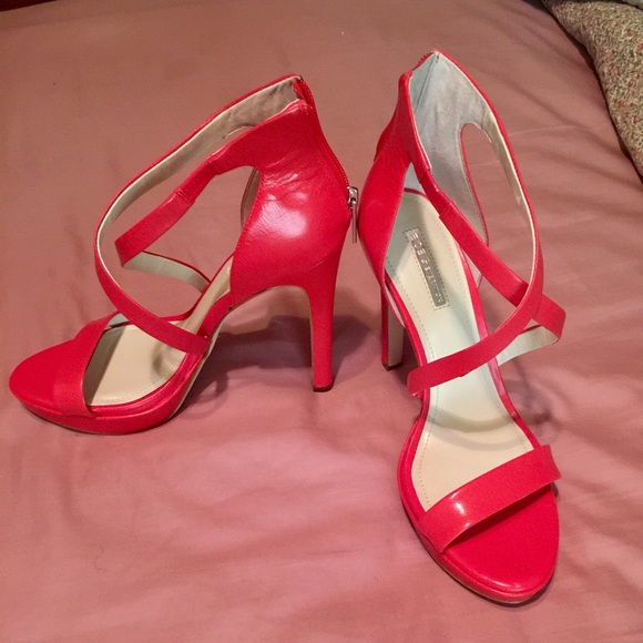 BCBGenerations leather platform strappy heels