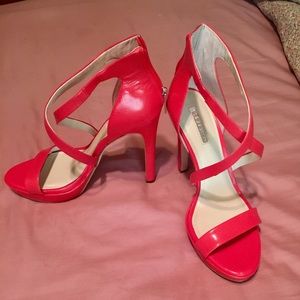 BCBGenerations leather platform strappy heels