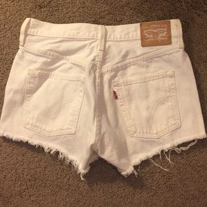 Levi White Jean Shorts