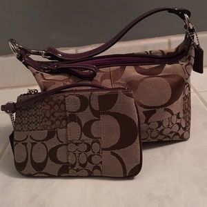 Small coach purse with matching wristlet