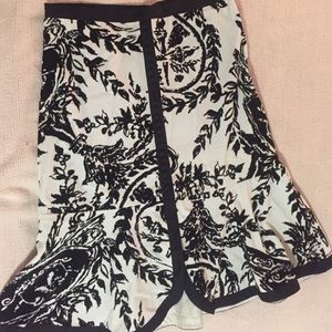 Anthropologie Trumpet shaped printed skirt