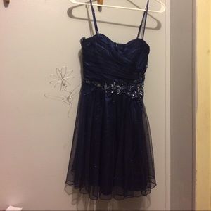 Size 7 Debs Dark Blue Formal Dress