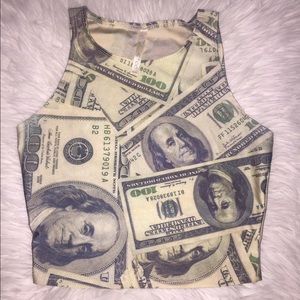 Hundred dollar bill crop top