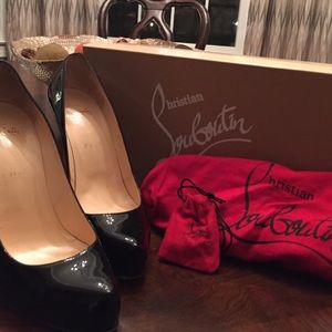 Black patent leather Christian Louboutin heels