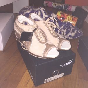 Wedge open toe sneakers