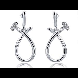 Silver nail earrings