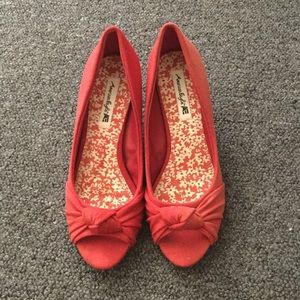 👠Red peep toe heels💕 Size 6