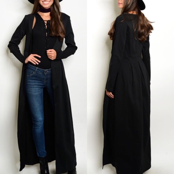✨SALE🌙LAST / HP🎉Black Long Cardigan Duster Coat