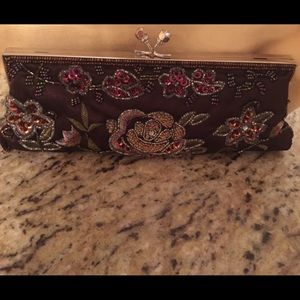 Chocolate brown evening clutch