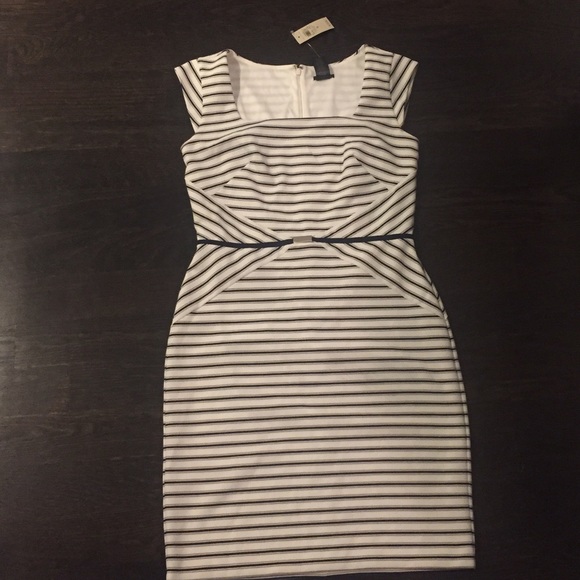 NWT- Ann Taylor Navy & White Stripe Dress!