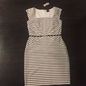 NWT- Ann Taylor Navy & White Stripe Dress!