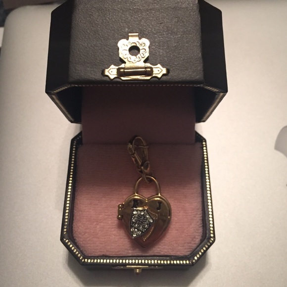 Juicy Couture Heart Padlock Locket Charm Gold Tone