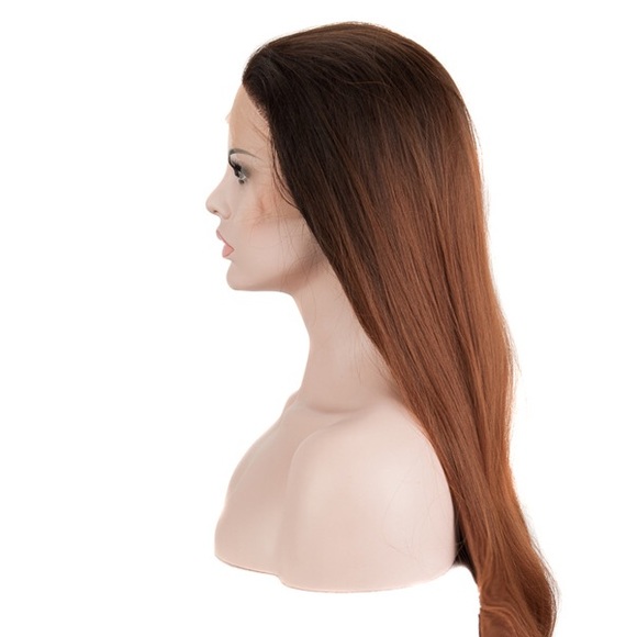 Long synthetic lace front wig ombré main image 4