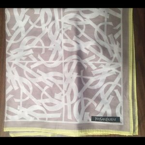 YSL YVES SAINT LAURENT carré Cotton scarf
